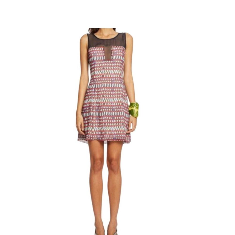 Mara Hoffman Red Blue Combo Stripe Mini Dress 0